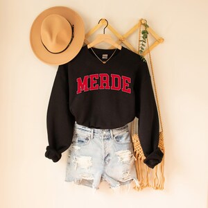 Sudadera Merde, camisetas francesas divertidas, camiseta divertida, top francés, camiseta traviesa, camiseta francesa, camiseta de Francia