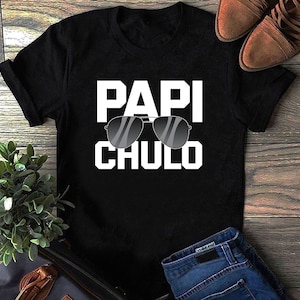 Papi Chulo Tee Funny Papi Shirt/ Papi Chulo T-Shirt/ Fathers Day Gift for Daddy called Papi/ Papi Sunglasses Distressed T-Shirt