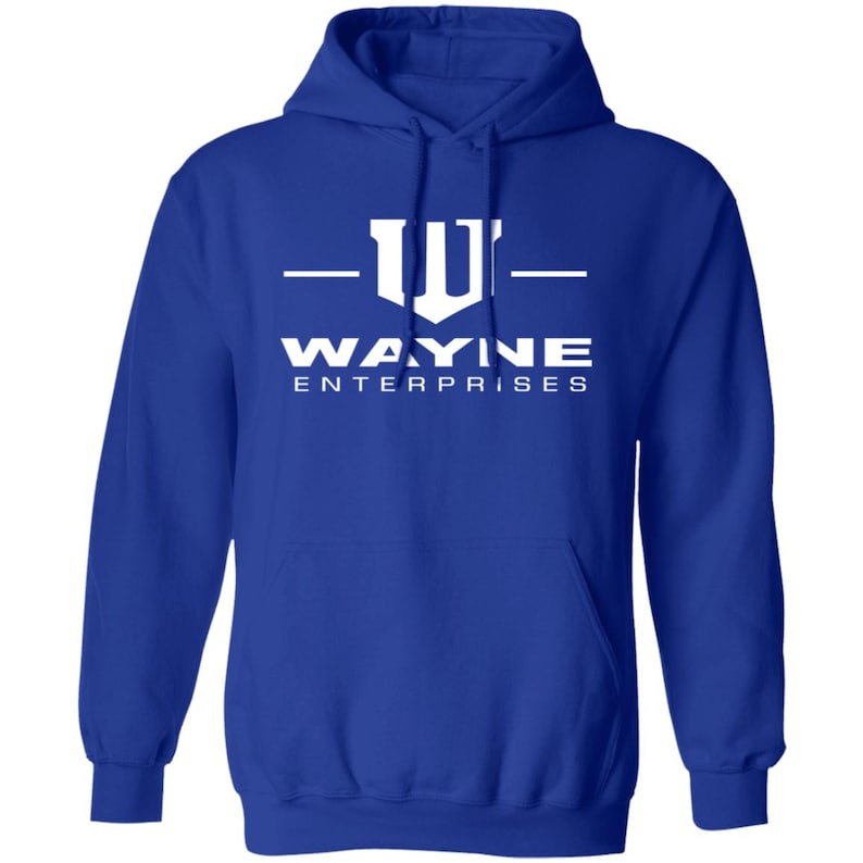 Blue Wayne Lettering Wayne Enterprises Hoodie, Wayne Enterprises T-shirt: Comic Fan Tee ...