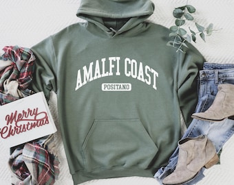 Sudadera con capucha de la Costa Amalfitana, Costa Amalfitana, Camisa de Amalfi, Positano, Camisa de Italia, Viaje a Capri, Camisa de la Costa Amalfitana, Camisa de vacaciones en Italia, Italia