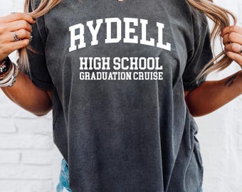 ライデル高校コンフォートカラーズTシャツ、ライデル高校、ライデル高校Tシャツ、ライデル高校シャツ、面白いグリース
