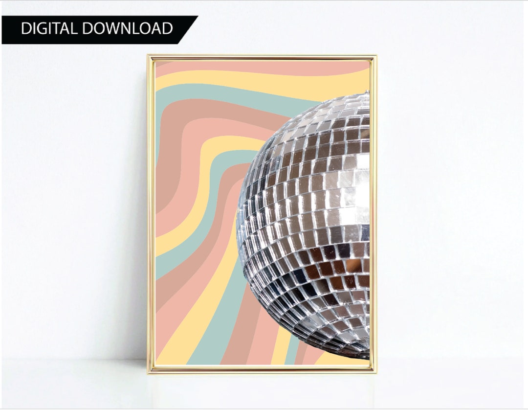 Disco Ball Print, Disco Ball Poster, Printable Wall Art, Disco Ball