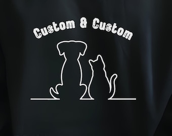 Custom Pet Sweatshirt : Cat and Dog Name Personalized Hoodie