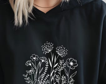 Floral Sweatshirt  : Florist Nature Lover Minimalist Hoodie