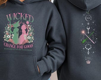 Wicked Sweatshirt : Double Sided Print Hoodie, Unique Sweatshirt Gift for her