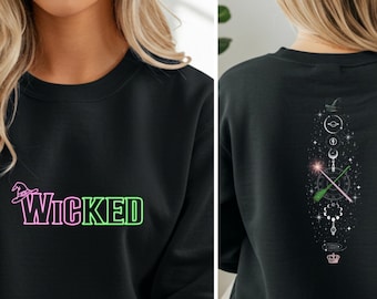 Wicked Sweatshirt : Double Sided Print Hoodie, Unique Sweatshirt Gift for her
