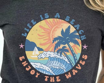 Summer Shirt : Life is A Beach Tee, Retro Summer Tshirt