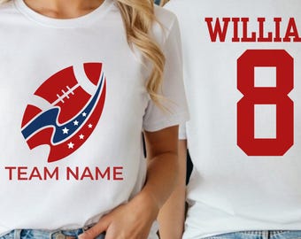 Comfort Colors® Football Shirt : Customized Team, Player Name and Number Tee