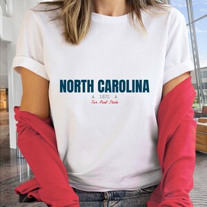 North Carolina T-Shirt : Distressed Fonts, State Pride Tee image 2