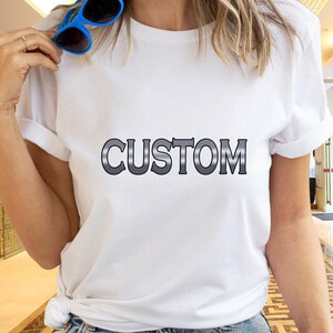 Custom Text T-Shirt: Distressed Gradient Font Shirt, Personalized Unisex Tee