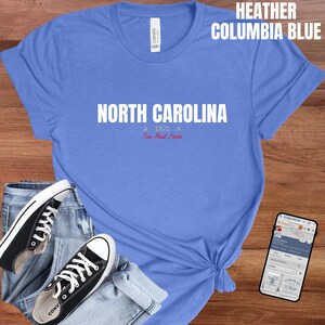 North Carolina T-Shirt : Distressed Fonts, State Pride Tee image 14