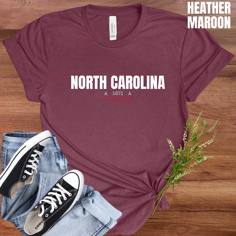 North Carolina T-Shirt : Distressed Fonts, State Pride Tee image 7