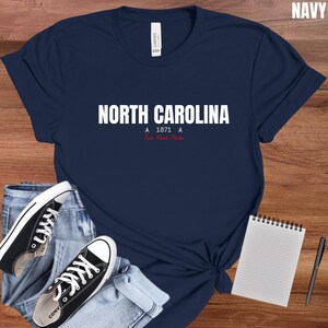North Carolina T-Shirt : Distressed Fonts, State Pride Tee image 6