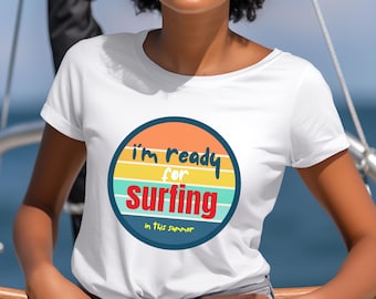 Retro Surfing Shirt: Colorful Summer Tee, Vintage Look