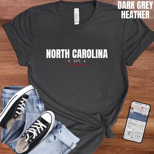 North Carolina T-Shirt : Distressed Fonts, State Pride Tee image 3