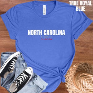 North Carolina T-Shirt : Distressed Fonts, State Pride Tee image 11