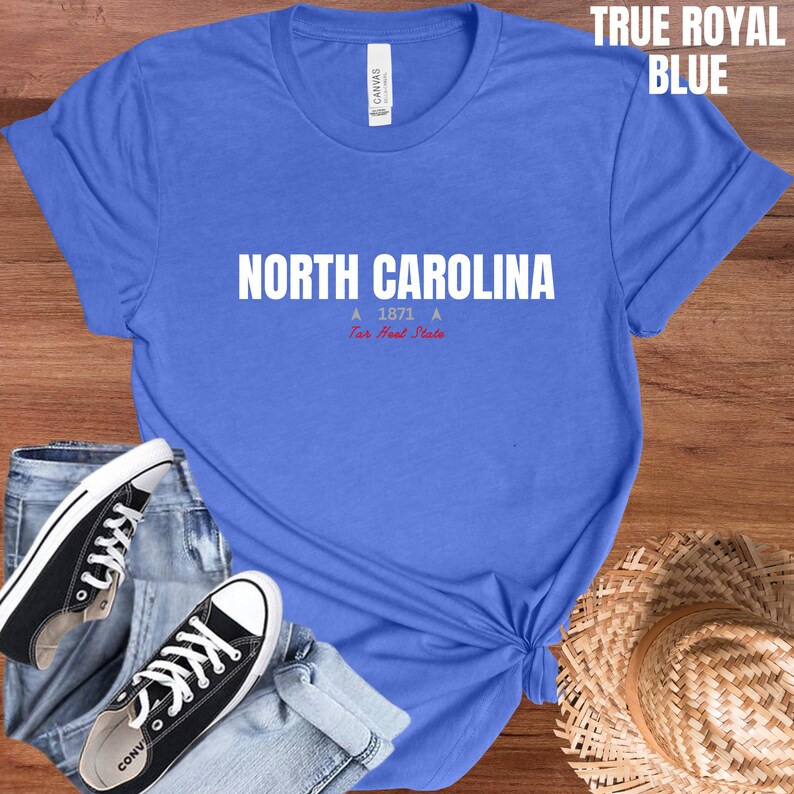 North Carolina T-Shirt : Distressed Fonts, State Pride Tee image 11
