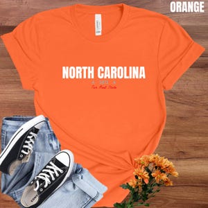 North Carolina T-Shirt : Distressed Fonts, State Pride Tee image 13