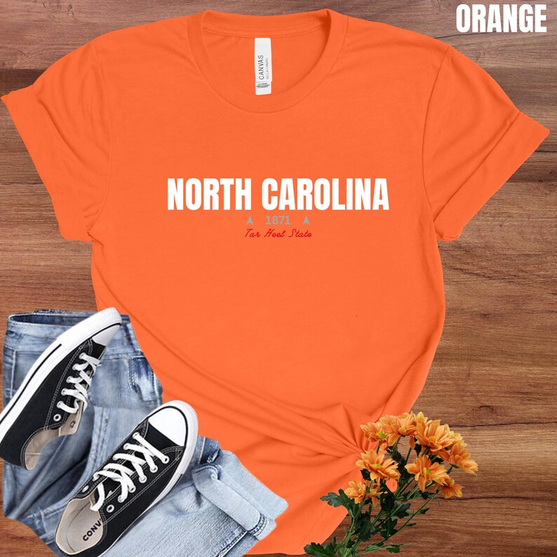 North Carolina T-Shirt : Distressed Fonts, State Pride Tee image 13