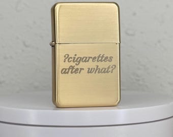 Accendino Flip dorato inciso: regalo sarcastico e umoristico per la camera da letto