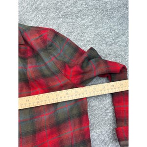 Vintage Pendleton Red Plaid Wool Blazer Jacket Womens 10 Tartan 3 Button 60s 70s image 3