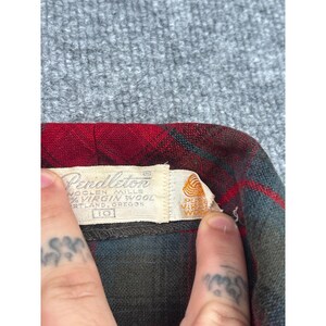 Vintage Pendleton Red Plaid Wool Blazer Jacket Womens 10 Tartan 3 Button 60s 70s image 15