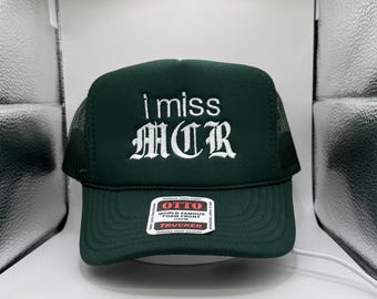 I Miss MCR Trucker Hat | Custom Color Embroidered Emo Nostalgia Cap | Y2K Pop Punk Hat