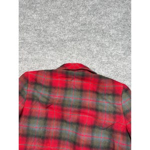 Vintage Pendleton Red Plaid Wool Blazer Jacket Womens 10 Tartan 3 Button 60s 70s image 11