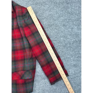 Vintage Pendleton Red Plaid Wool Blazer Jacket Womens 10 Tartan 3 Button 60s 70s image 4