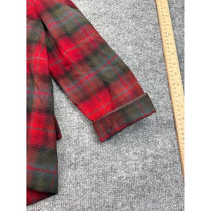 Vintage Pendleton Red Plaid Wool Blazer Jacket Womens 10 Tartan 3 Button 60s 70s image 8