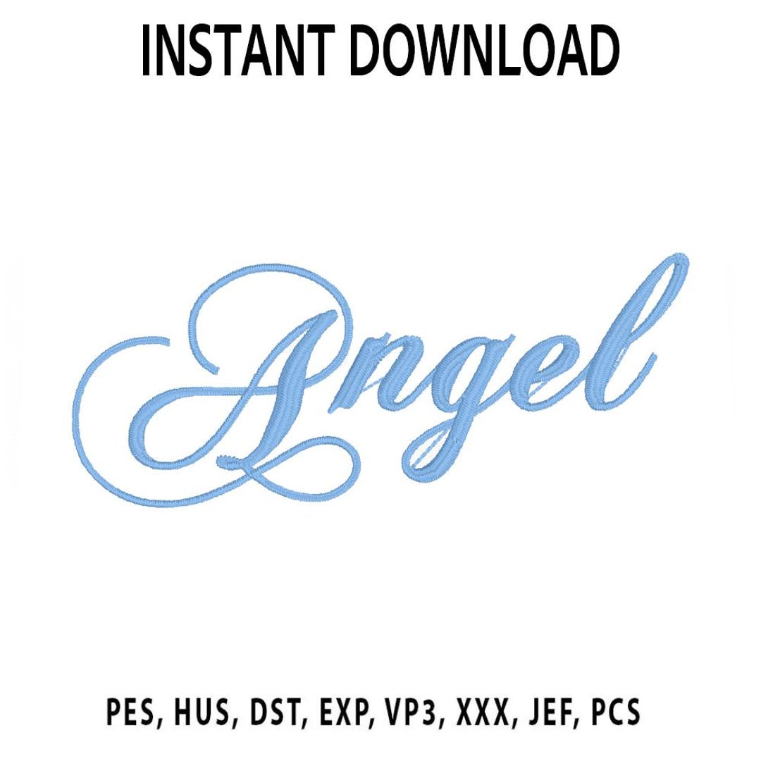 Angel Cursive Embroidery Design (instant Download) - Etsy