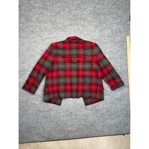 Vintage Pendleton Red Plaid Wool Blazer Jacket Womens 10 Tartan 3 Button 60s 70s image 9