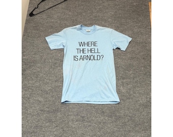 Vintage Stedman Where The Hell Is Arnold? T-Shirt Blue Map Graphic Mens Medium