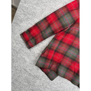 Vintage Pendleton Red Plaid Wool Blazer Jacket Womens 10 Tartan 3 Button 60s 70s image 12