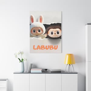 LABUBU Süßer Charakter Leinwanddruck, Wandkunst, Dekor, Kinderzimmer, Geschenk für Kinder, Kinderzimmerdekoration, Labubu Kunst
