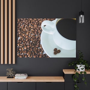 Coffee Lover&#39;s Wall Art, Matte Canvas Print, Coffee-Themed Decor, Gift for Baristas, Kitchen Wall Decor, Coffee Shop Decoration
