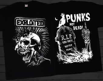 D2D Delivery - New D T G printed T-shirt -EXPLOITED- Punks Not Dead -size- S,M,L,XL,2-3-4-5-6-7XL