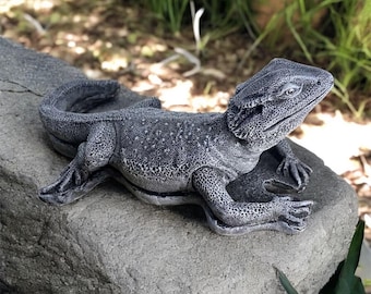 フトアゴヒゲトカゲの等身大像 - 最小の台座