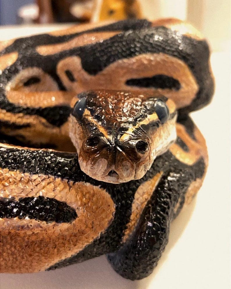 Custom Painted Python Statue - Hand-Cast Concrete Serpent, Garden Art image 5