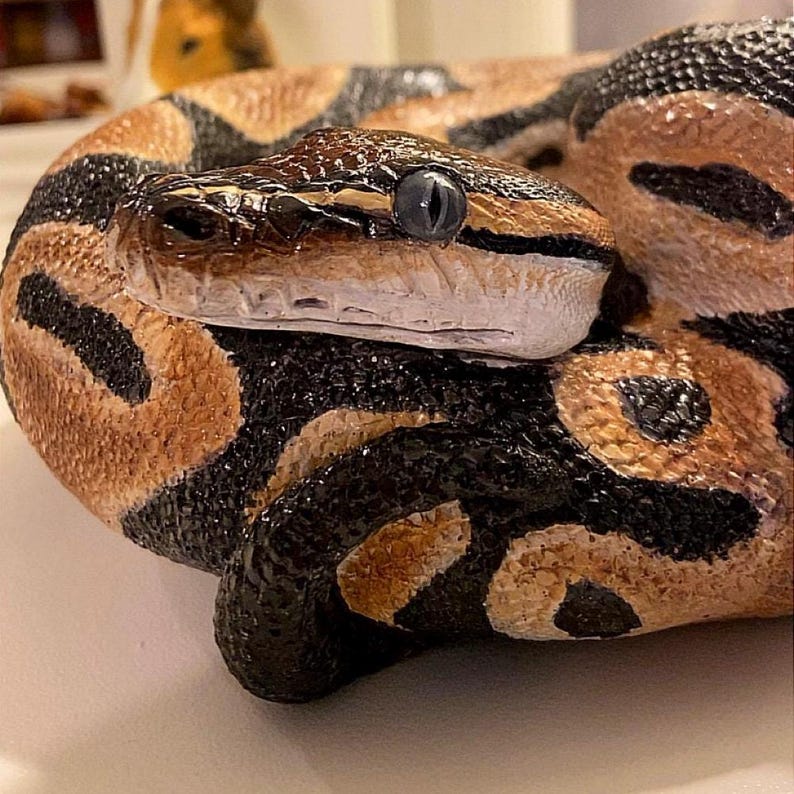 Custom Painted Python Statue - Hand-Cast Concrete Serpent, Garden Art image 8