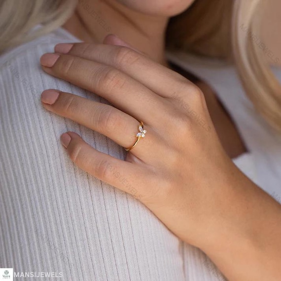 minimalist jewelry butterfly pinky ring
