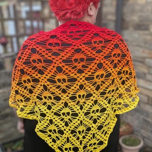 Crochet Skull Shawl Wrap Scarf