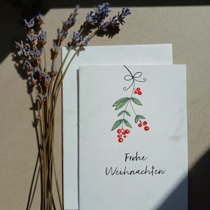 Christmas greeting card in watercolor and handlettering style