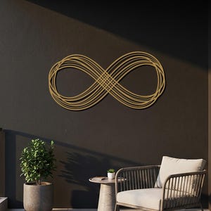 Infinity Metal Wall Art Minimal Modern Design, Gold Infinity Symbol ...