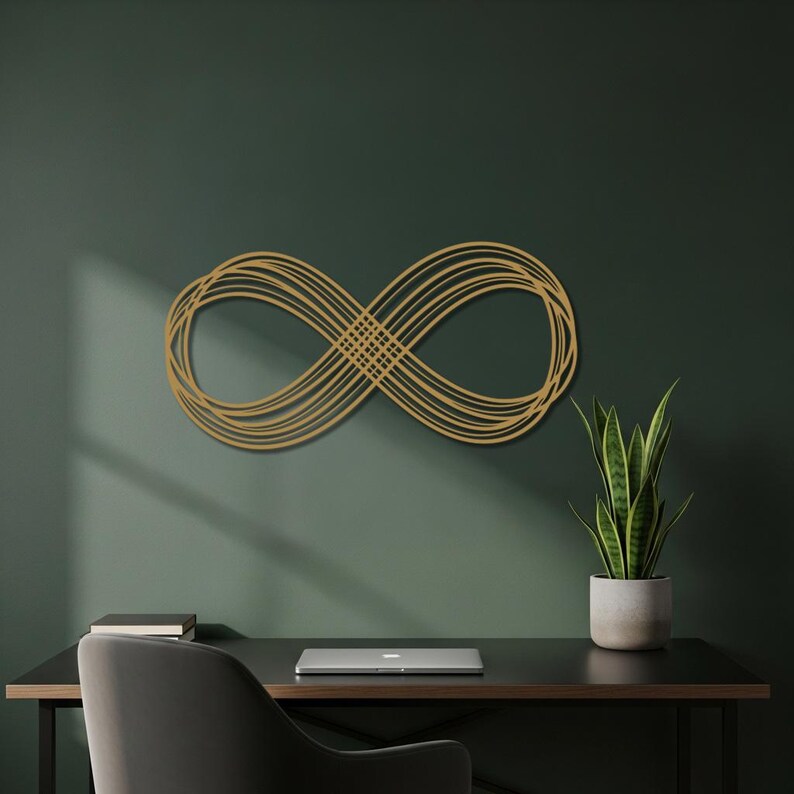 Infinity Metal Wall Art Minimal Modern Design, Gold Infinity Symbol ...