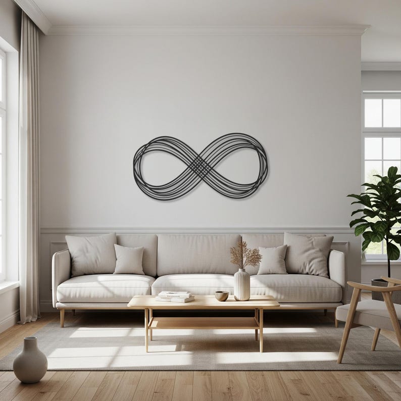 Infinity Metal Wall Art Minimal Modern Design, Gold Infinity Symbol ...