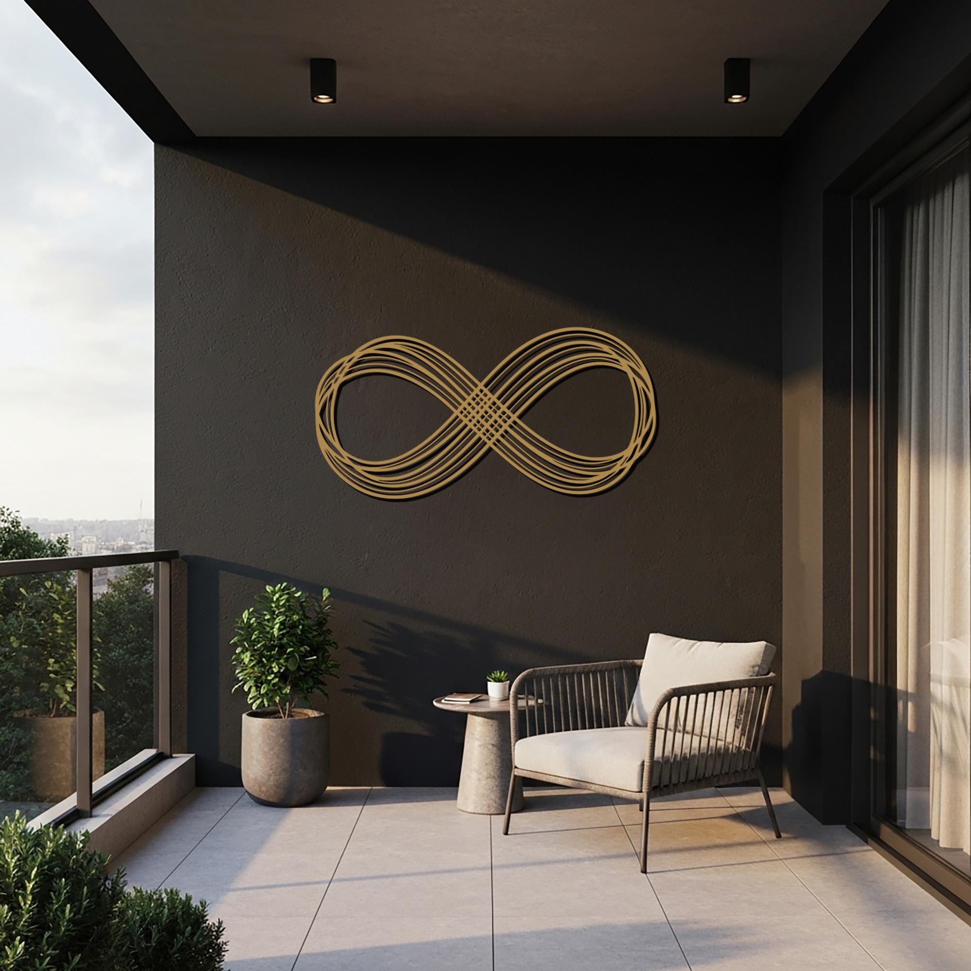 Infinity Metal Wall Art Minimal Modern Design, Gold Infinity Symbol ...