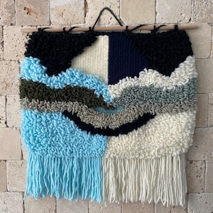 Arazzo da parete in tessuto boho – Arazzo in fibra artistica testurizzata fatto a mano – Decorazione da parete minimalista per soggiorno, camera da letto, cameretta dei bambini o cameretta dei bambini