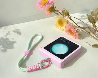 Luxury Korea Solid Color Portable Rope Bracelet Chain Case for Motorola Razr 40 50 60 Ultra Razr Plus 2024 2023 Protective Cover