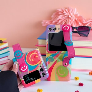 Samsung Galaxy Z Flip3 Z Flip4 Z Flip5 Soft Case Smiley Graffiti Folding Phone Cover stoßfest schlank Schutzhülle